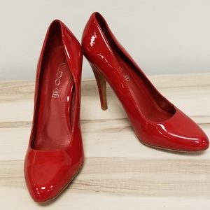 Aldo Red Slip On Pumps Heels Size 38